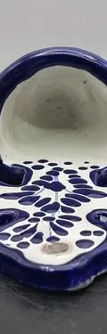 Set Par De Campanas Y Pileta Cn Cruz De Talavera Poblana 3pz — Decoración vintage (foto 6)