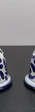 Set Par De Campanas Y Pileta Cn Cruz De Talavera Poblana 3pz — Decoración vintage (foto 9)