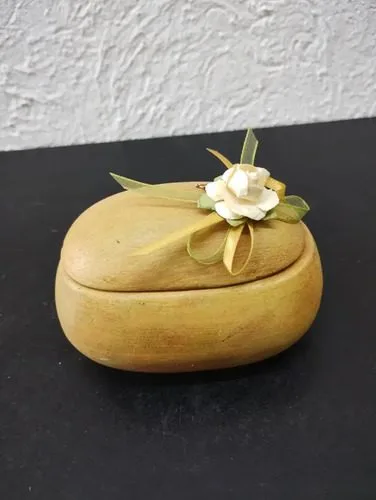 Alhajero De Cerámica Con Flor Marca Tapia Usado Naranja — Decoración vintage