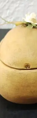 Alhajero De Cerámica Con Flor Marca Tapia Usado Naranja — Decoración vintage (foto 5)