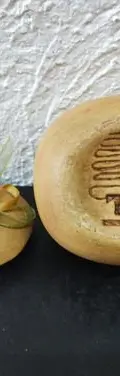 Alhajero De Cerámica Con Flor Marca Tapia Usado Naranja — Decoración vintage (foto 7)