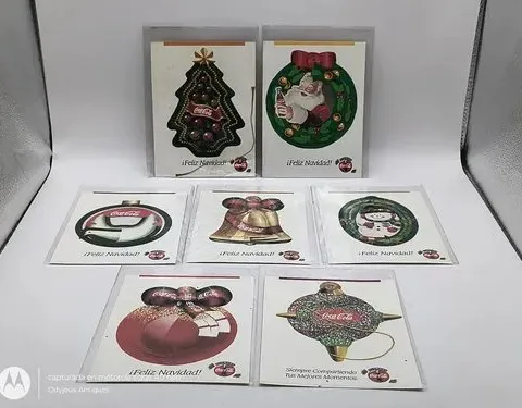 Decorines Coca Cola Colección Esferas Cartón Lote 7pz 90's