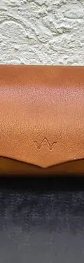 Estuche Para Lentes Archy Welfare Semi-rigido Piel Original Naranja Oscuro — Coleccionables vintage (foto 2)