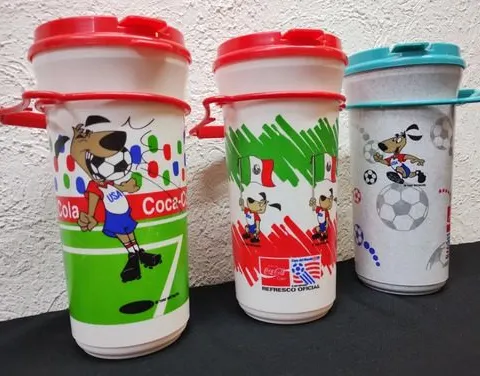 Vasos Coca Cola Mundial Usa 1994 Vintage 3pack De Coleccion Blanco