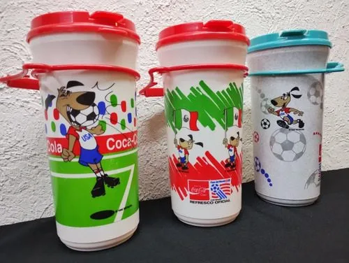 Vasos Coca Cola Mundial Usa 1994 Vintage 3pack De Coleccion Blanco — Coleccionables vintage, años 90s