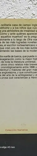 Libro Otra Vuelta De Tuerca- Henry James Ed Planeta 1983 1ra — Coleccionables vintage, años 80s (foto 2)