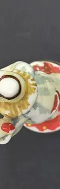 Alhajero Figura Payaso De Porcelana Vintage Con Detalle Rojo Con Amarillo — Decoración vintage, años 70s (foto 6)