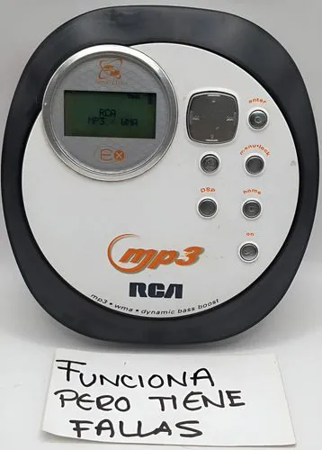 Discman Mp3 Rca Rp-2480 Cd Player Retro Funciona Con Detalle Blanco Con Negro