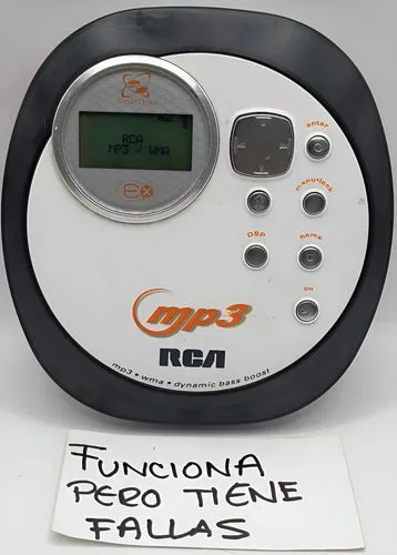 Discman Mp3 Rca Rp-2480 Cd Player Retro Funciona Con Detalle Blanco Con Negro — Audio vintage, años 90s
