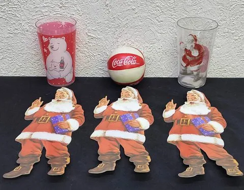 Lote Navideño Coca Cola Vaso Santa Claus Cartón Pelota 6pack