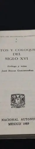Autos Y Coloquios Del  Siglo Xvi No 4 Unam Año 1989 — Coleccionables vintage, años 80s (foto 4)