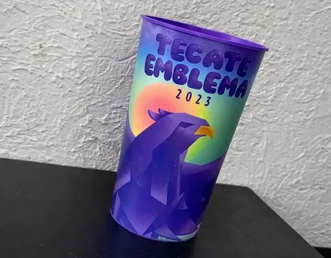 Vaso Promocional Tecate Emblema 2023 Morado Original