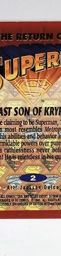 Tarjeta Superman The Last Son Of Krypton! #2 1993 Sky Box Dc — Coleccionables vintage, años 90s (foto 2)