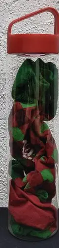 Calcetines Navideños Promocionales Coca Cola Con Cilindro Rojo Y Verde Navideño — Coleccionables vintage (foto 3)