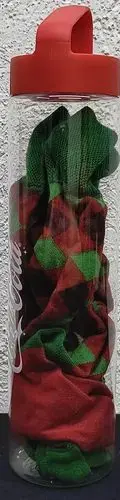 Calcetines Navideños Promocionales Coca Cola Con Cilindro Rojo Y Verde Navideño — Coleccionables vintage (foto 4)