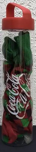 Calcetines Navideños Promocionales Coca Cola Con Cilindro Rojo Y Verde Navideño — Coleccionables vintage (foto 6)