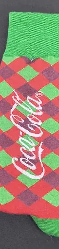 Calcetines Navideños Promocionales Coca Cola Con Cilindro Rojo Y Verde Navideño — Coleccionables vintage (foto 7)