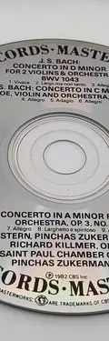 Cd J.s. Batch Concerto In D Minor For 2 Violins & Orchestra — Audio vintage, años 80s (foto 2)