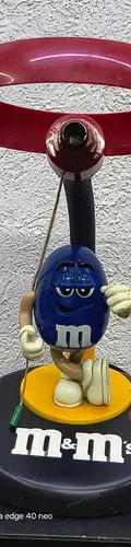 Lámpara De Mesa Figura M&m's Azul Retro De Colección Usa Azul — Decoración vintage, años 90s