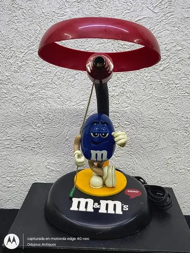 Lámpara De Mesa Figura M&m's Azul Retro De Colección Usa Azul — Decoración vintage, años 90s