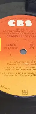 Disco Acetato Antología Corrido Revolucionario Ig. L. Tarso Edición Limitada — Audio vintage (foto 10)