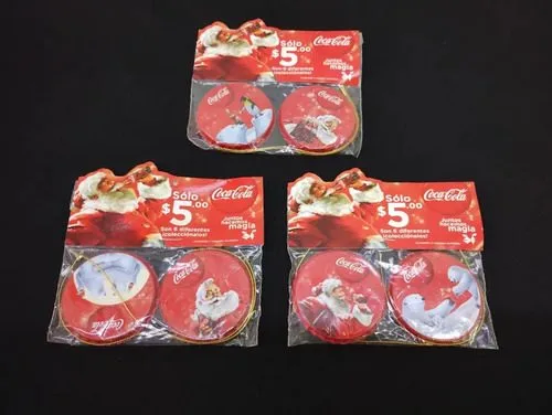 Colección Colguijes Fichas Coca Cola Navidad 6pz Sellado — Coleccionables vintage, años NOW