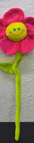Peluche De Felpa Flor Margarita Sonriente Dibujo Rosa 45cm Rosa — Coleccionables vintage, años 90s