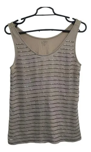 Blusa Ann Taylor Loft Sin Mangas Rayas Lentejuelas Talla Sp Arena Rayas Sp — vintage México