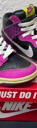 Nike Grade-school Dunk High Black/white-desert Pink Vintage  Fucsia Geométrico 23.5 — Coleccionables vintage, años NOW