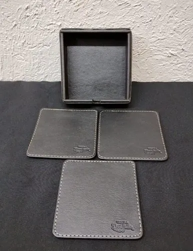 Set 3 Portavasos Colección Don Julio De Piel Vintage Usado Don Julio Liso Negro