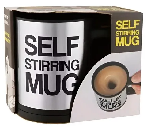 Taza Termo Mezcladora Automática Con Tapa Pilas 350ml Negro