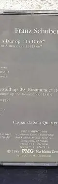 Cd Vienna Master Series Forellenquintett Franz Schubert 1988 — Audio vintage, años 80s (foto 3)