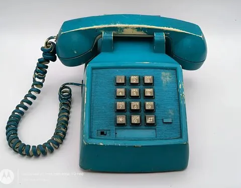 Antiguo Teléfono De Tono Táctil Conair Sw2502 Vintage 80s Azul Petróleo