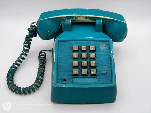 Antiguo Teléfono De Tono Táctil Conair Sw2502 Vintage 80s Azul Petróleo — Tech vintage, años 80s