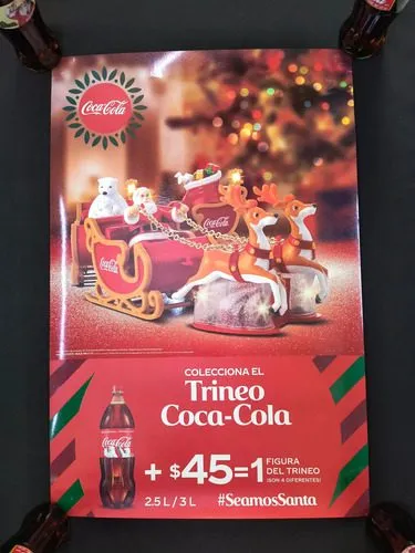 Cartel  Colecciona El Trineo Coca Cola  Publicidad 2018 Orig