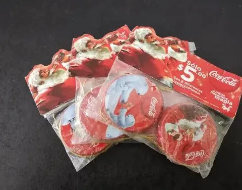 Colguijes Navideños Fichas Coca Cola Navidad 6pz Repetidos