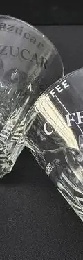 Set Vasos Whisky Cristal Con Letras Coffee Cafe Vintage 2pz Transparente — Coleccionables vintage (foto 7)