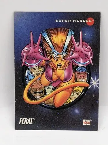 Tarjeta Super Heroes Feral #67 Impel Marvel 1992 Original