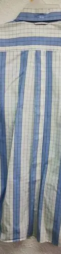 Camisa Tommy Hilfiger Rayas/cuadros Azul-blanco L Manga Larg Blanco Rayado/cuadros G — Coleccionables vintage (foto 4)