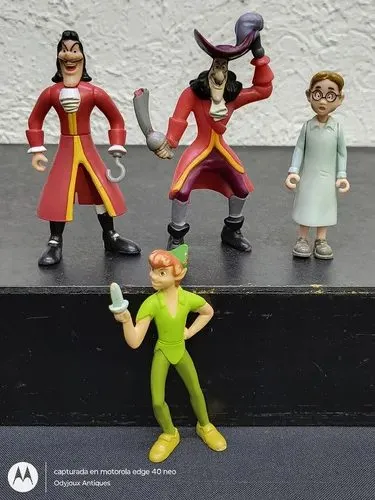 Lote 4 Figuras Peter Pan Mcdonald's Disney Vintage Original