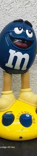 Figura Animada M&m's Azul Radio Am/fm Año 2000 Con Detalle Azul — Coleccionables vintage, años NOW (foto 2)
