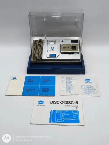 Cámara De Película Minolta Disc 5 Retro Vintage En Caja Plateado — Tech vintage, años 80s