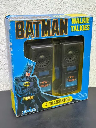 Batman Walkie Talkies Ertl 4 Transistor En Caja 1989 Vintage Negro
