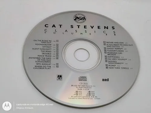 Cd Cat Stevens - Classics Vol 24 A&m Records 1987 Solo Disco — Audio vintage, años 80s