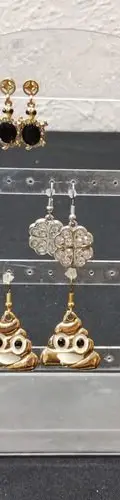 Exhibidor Aretes Placa Transparente Acrílico 19cm Lote 7pzs Blanco — Coleccionables vintage (foto 9)