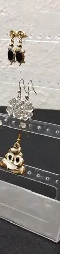 Exhibidor Aretes Placa Transparente Acrílico 19cm Lote 7pzs Blanco — Coleccionables vintage (foto 10)