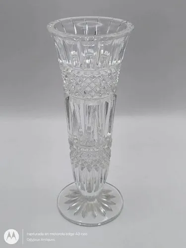 Florero De Cristal Prensado Antiguo Tipo Victoriano Vintage Transparente Florero De Cristal Prensado Antiguo Estilo Victoriano Vintage 20cm