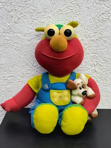 Elmo Tyco Magic Lights Con Barking Bingo Puppy Vintage 1997 Rojo Con Colores