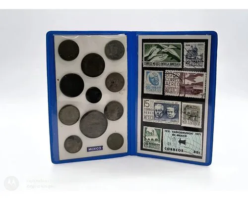 Colección Monedas Y Sellos Postales Vintage México Siglo Xix — Coleccionables vintage