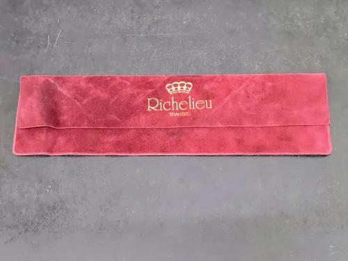 Estuche De Terciopelo Para Reloj Marca Richelieu Swiss Orig Bordó — Coleccionables vintage